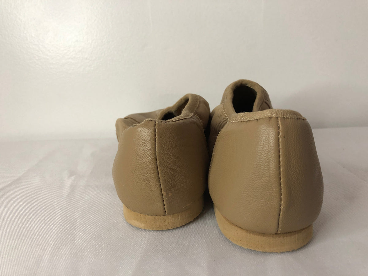 Pre-Owned Jazz Shoes DanzNMotion Adult 7M Tan Slip On Leather  Split Sole