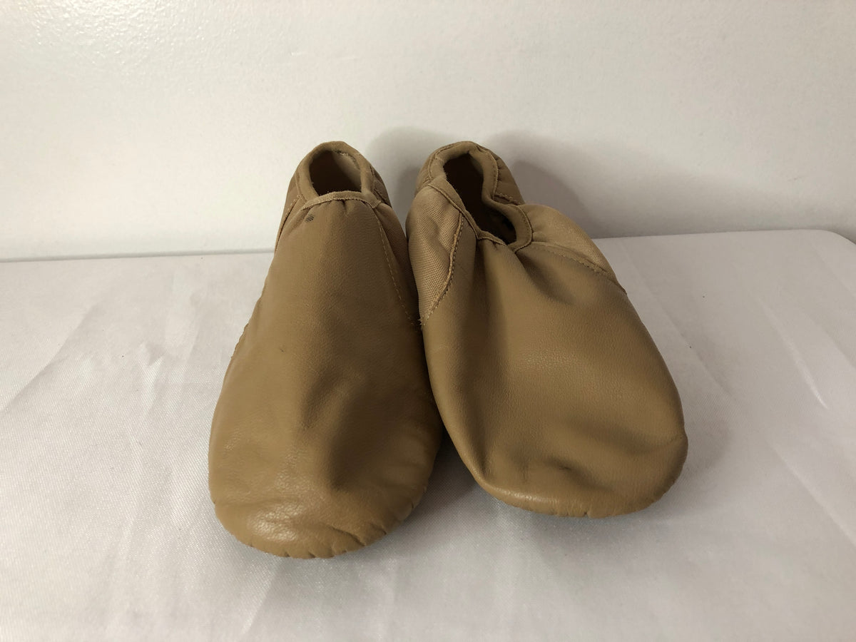 Pre-Owned Jazz Shoes DanzNMotion Adult 7M Tan Slip On Leather  Split Sole