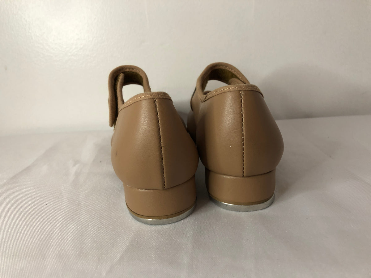 Dance Tap Shoes Youth 5W Tan So Danca TA38 Mary Jane Leather Loop Strap