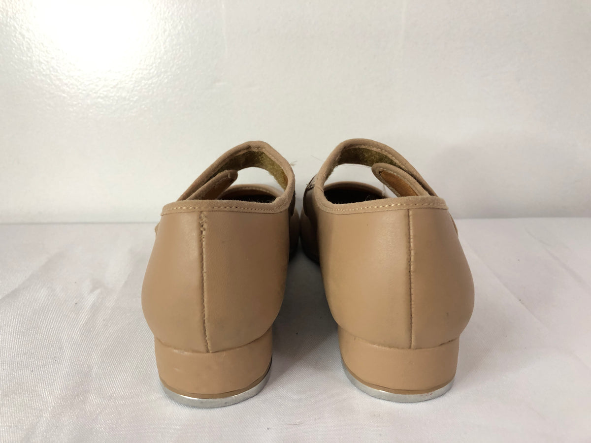 Dance Tan Tap Shoes SoDanca Youth 4M Mary Jane Leather Loop Strap