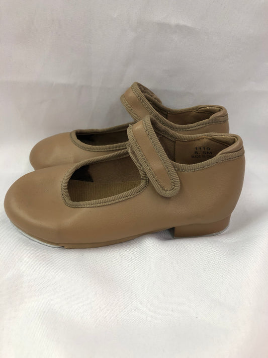 Pre-Owned Tap Shoes Danshuz 534 Child 8.5M Tan Mary Jane Leather No Buckle