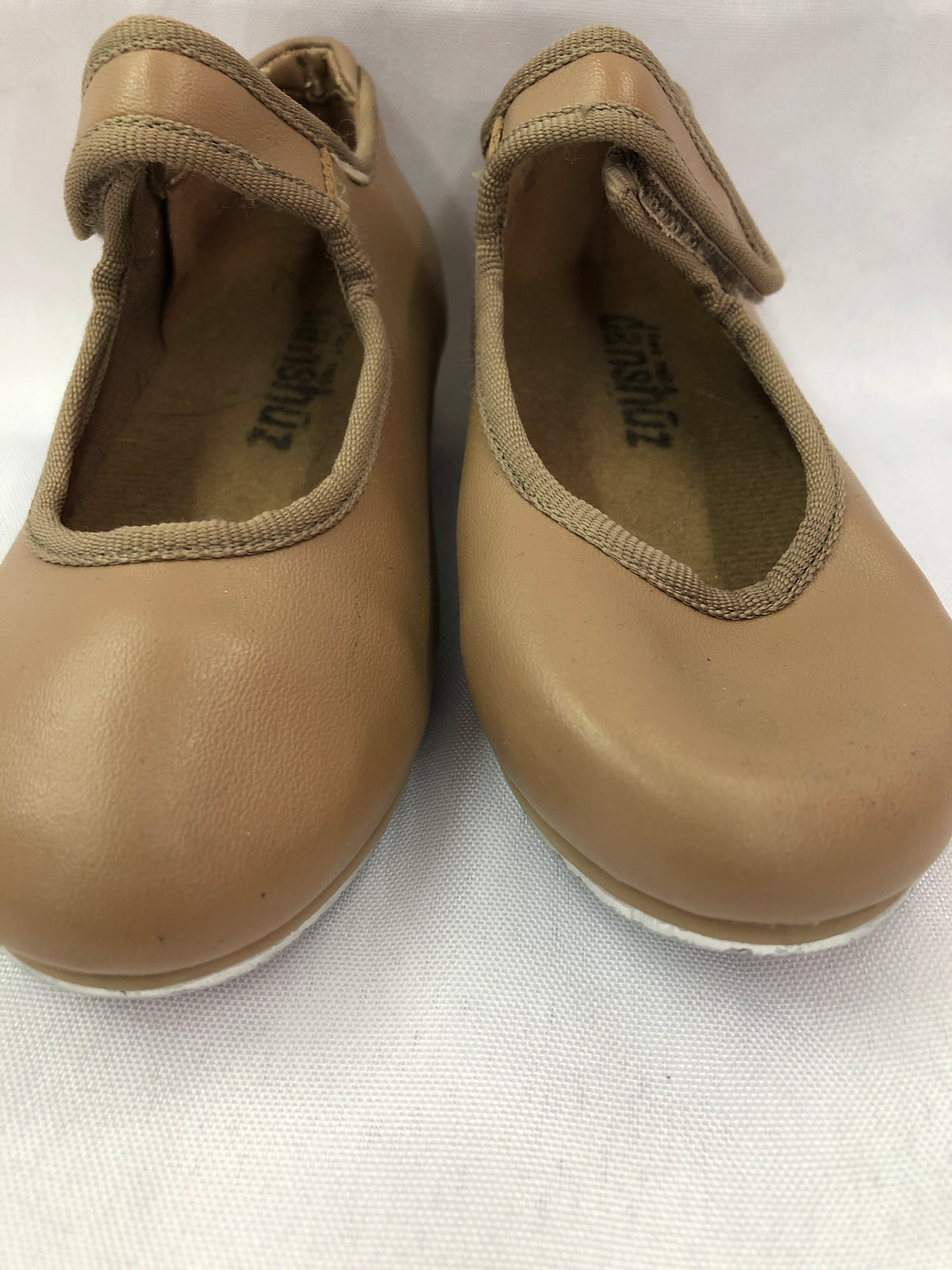 Pre-Owned Tap Shoes Danshuz 534 Child 8.5M Tan Mary Jane Leather No Buckle