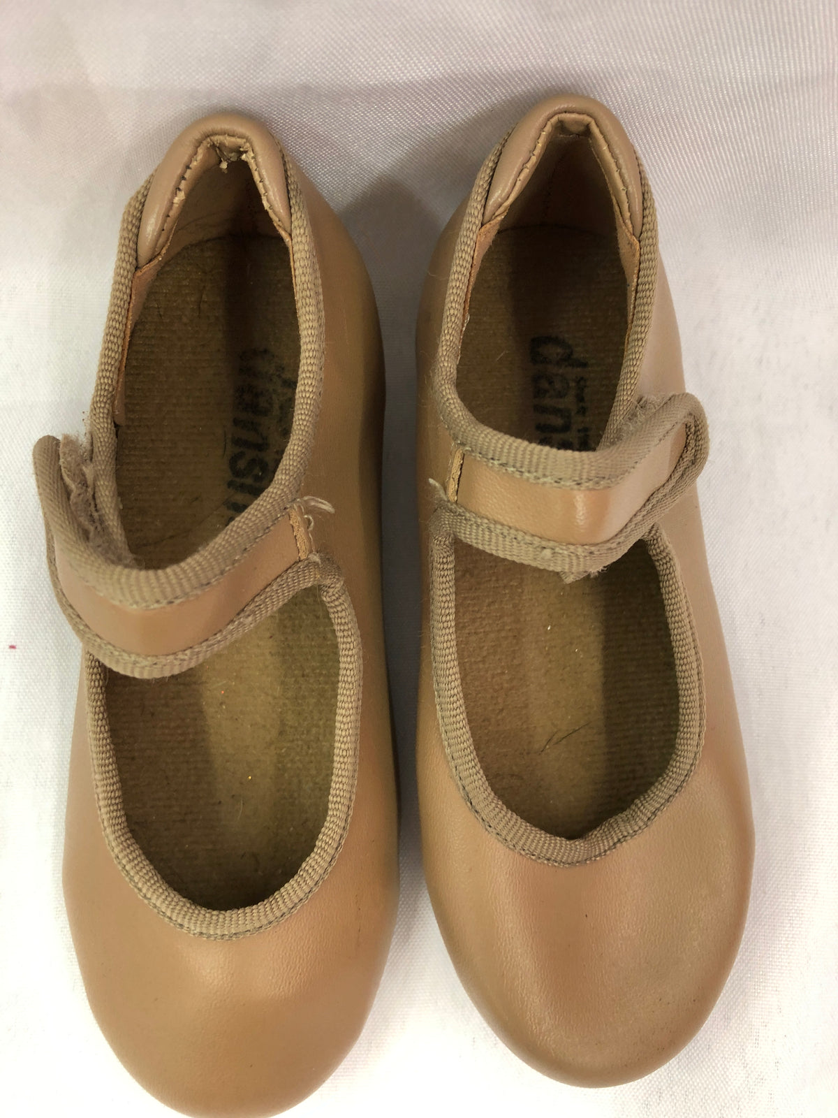 Pre-Owned Tap Shoes Danshuz 534 Child 8.5M Tan Mary Jane Leather No Buckle