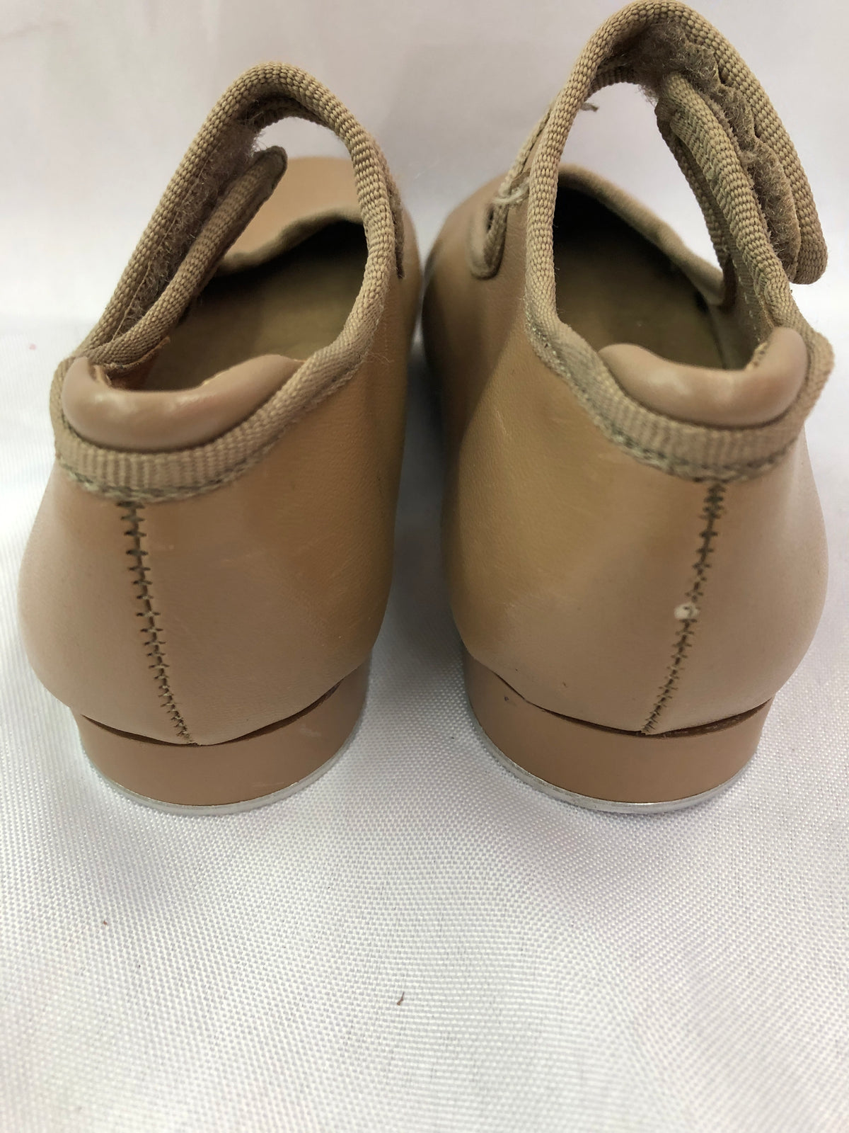 Pre-Owned Tap Shoes Danshuz 534 Child 8.5M Tan Mary Jane Leather No Buckle