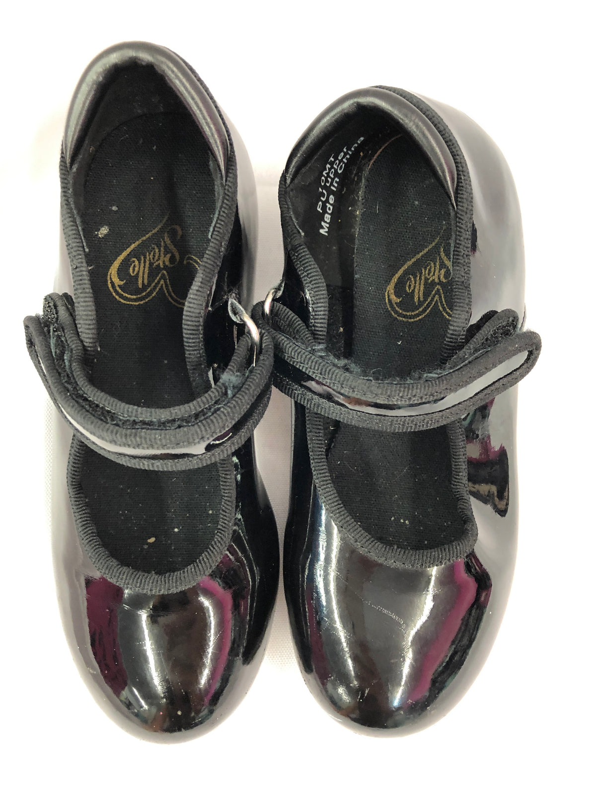 Pre-Owned Dance Tap Shoes Stelle Child 10M Mary Jane easy Strap Black