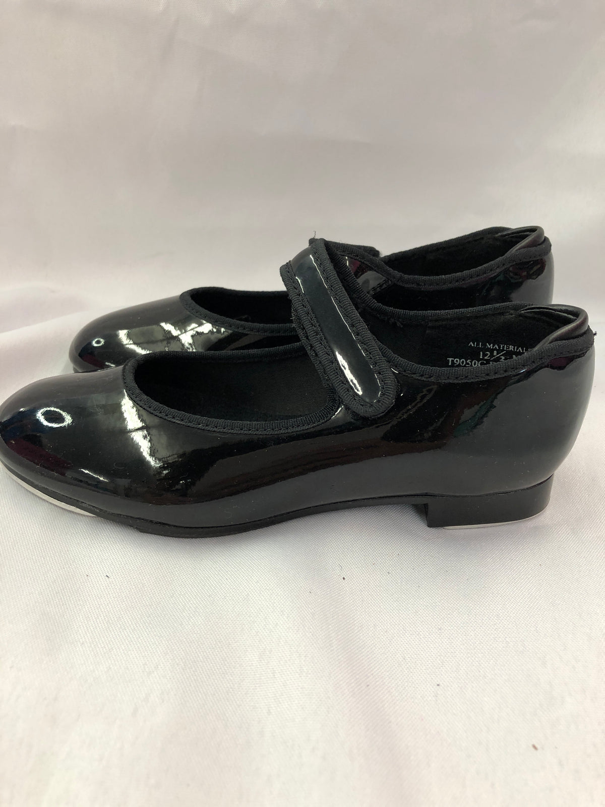 Pre-Owned Tap Shoes Theatricals Kids 12.5M Mary Jane Black Easy Strap