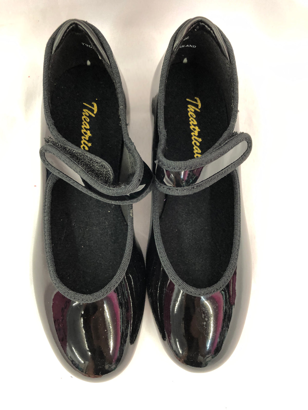 Pre-Owned Tap Shoes Theatricals Kids 12.5M Mary Jane Black Easy Strap