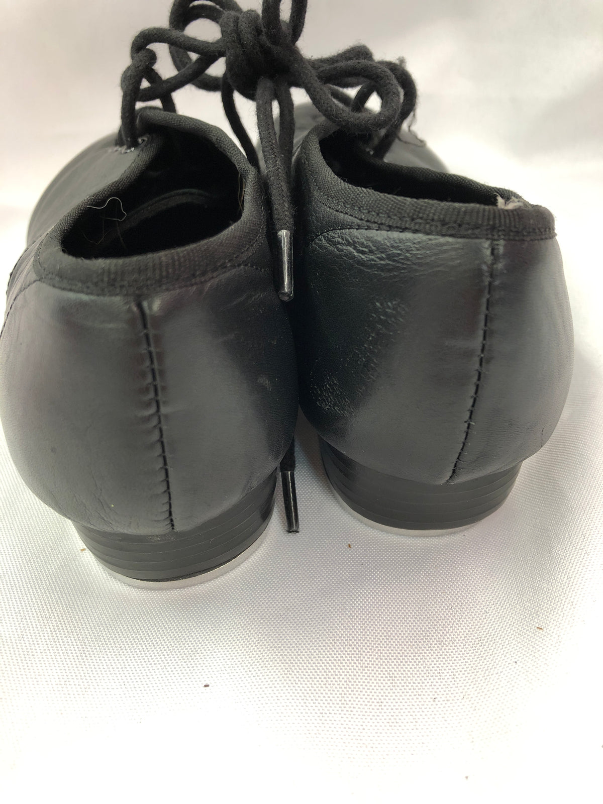 Pre-Owned Tap Shoes DanzNMotion Adult 6M Black Oxford Leather Split Sole