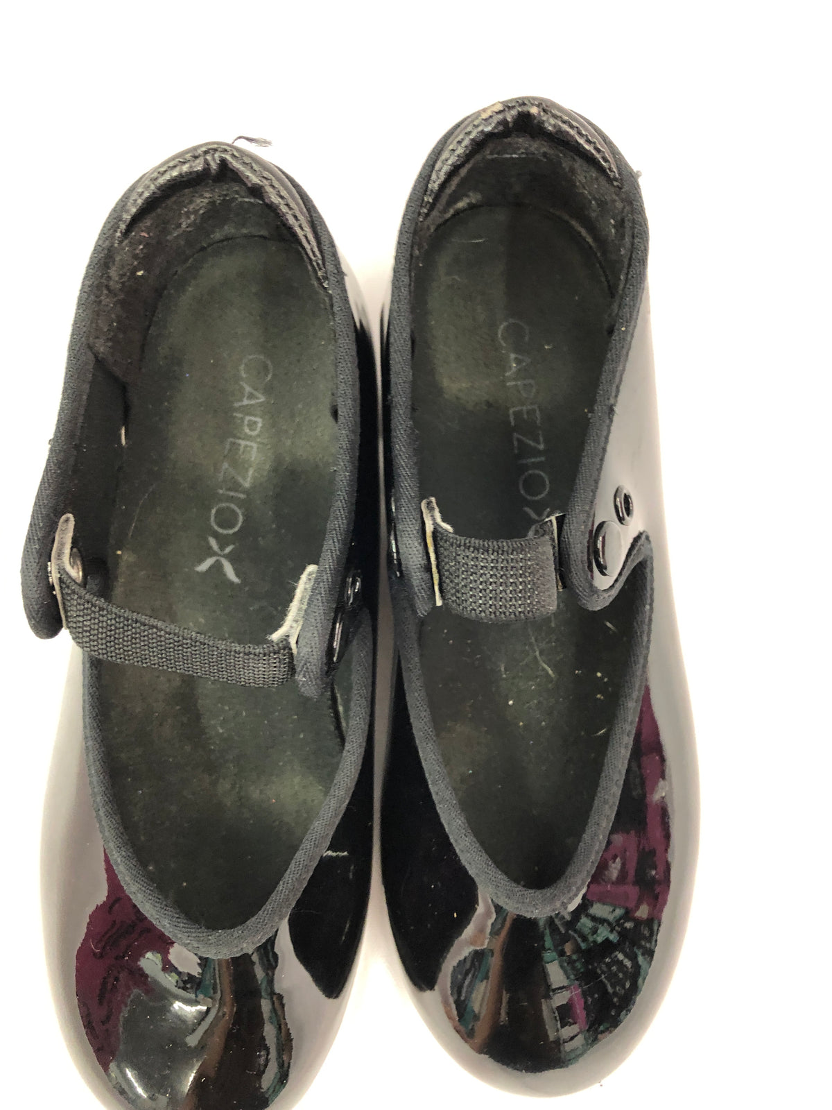 Pre-Owned Tap Shoes Capezio Black Child 12W Tyette Slip On Student