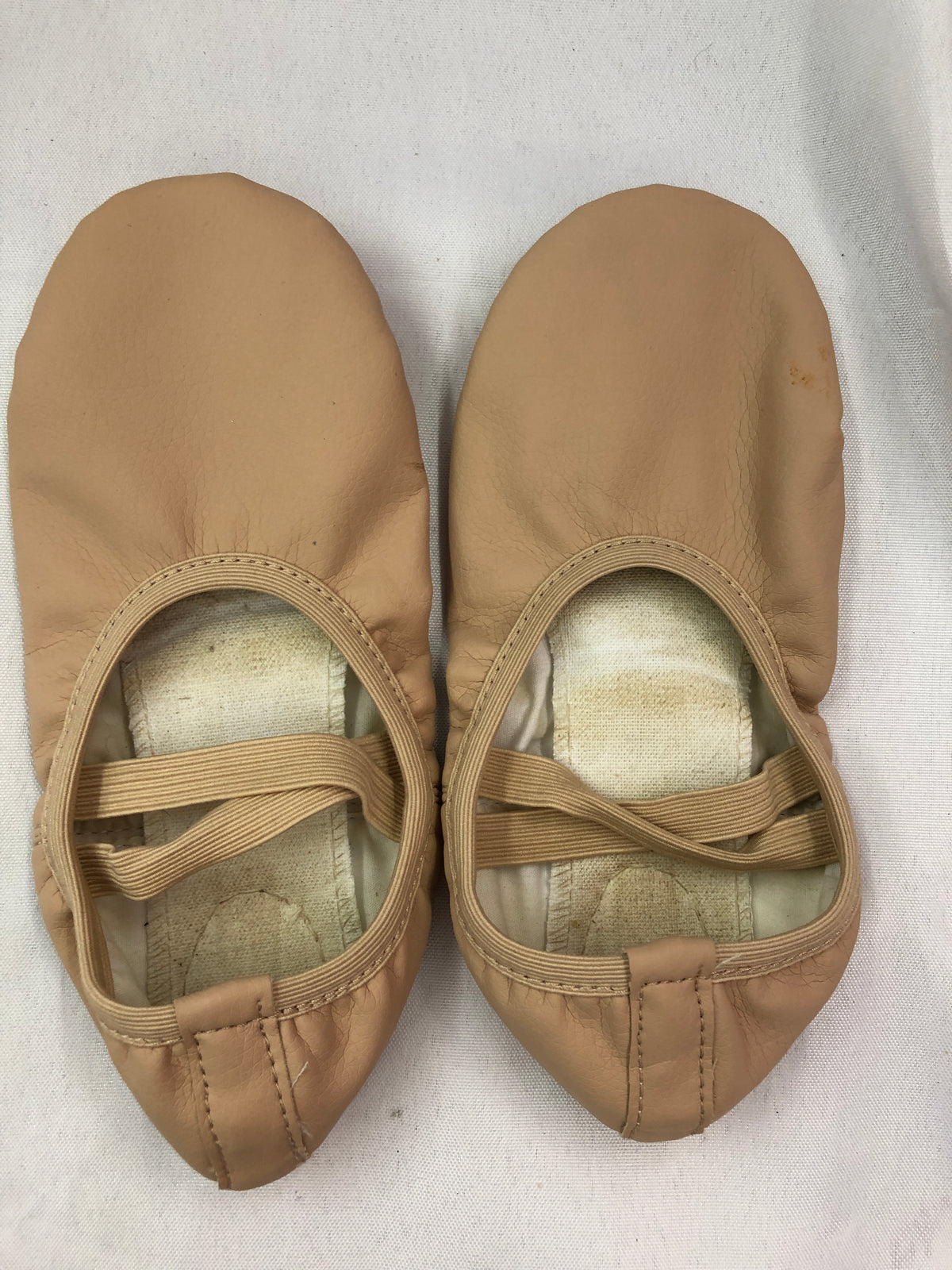 Pre-Owned Ballet Shoes Stelle Youth Child 1M Canvas Split Sole Cross Straps Pink