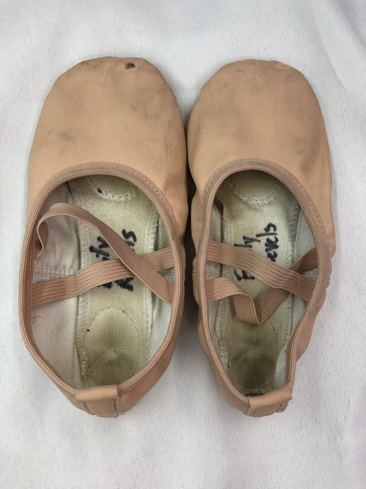 Pre-Owned Ballet Shoes Stelle Child 3M Leather Double Strap Split Sole