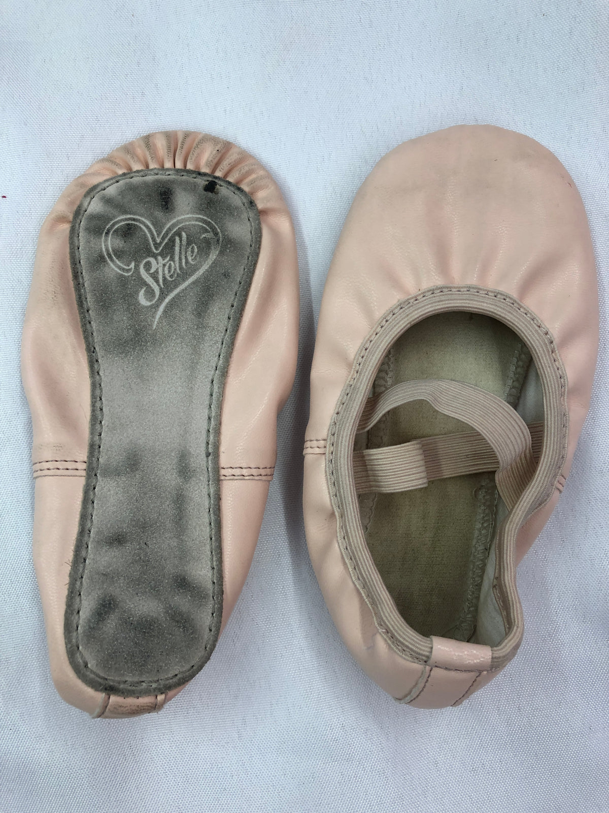 Pre-Owned Ballet Shoes Stelle 12M Child Canvas Full Sole Cross Straps Pink