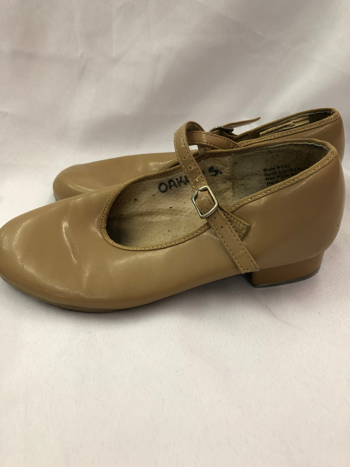Pre-Owned Tap Shoes Revolution Style 826 6M Adult Mary Jane Buckle Tan