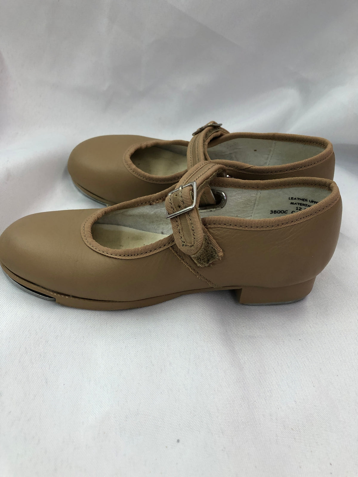 Pre-Owned Tap Shoes Capezio Child 12 Jane Leather Buckle Tan