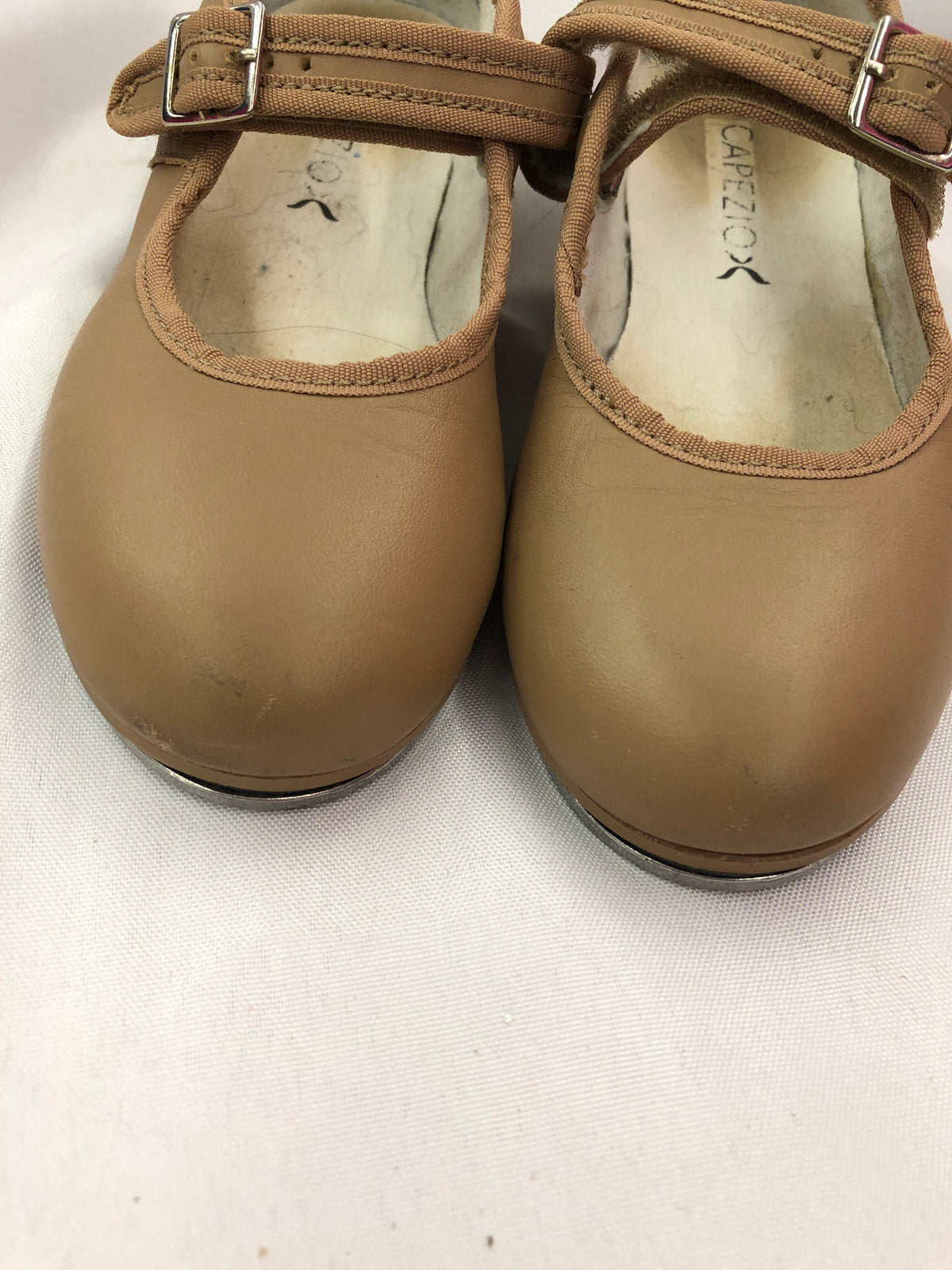 Pre-Owned Tap Shoes Capezio Child 12 Jane Leather Buckle Tan