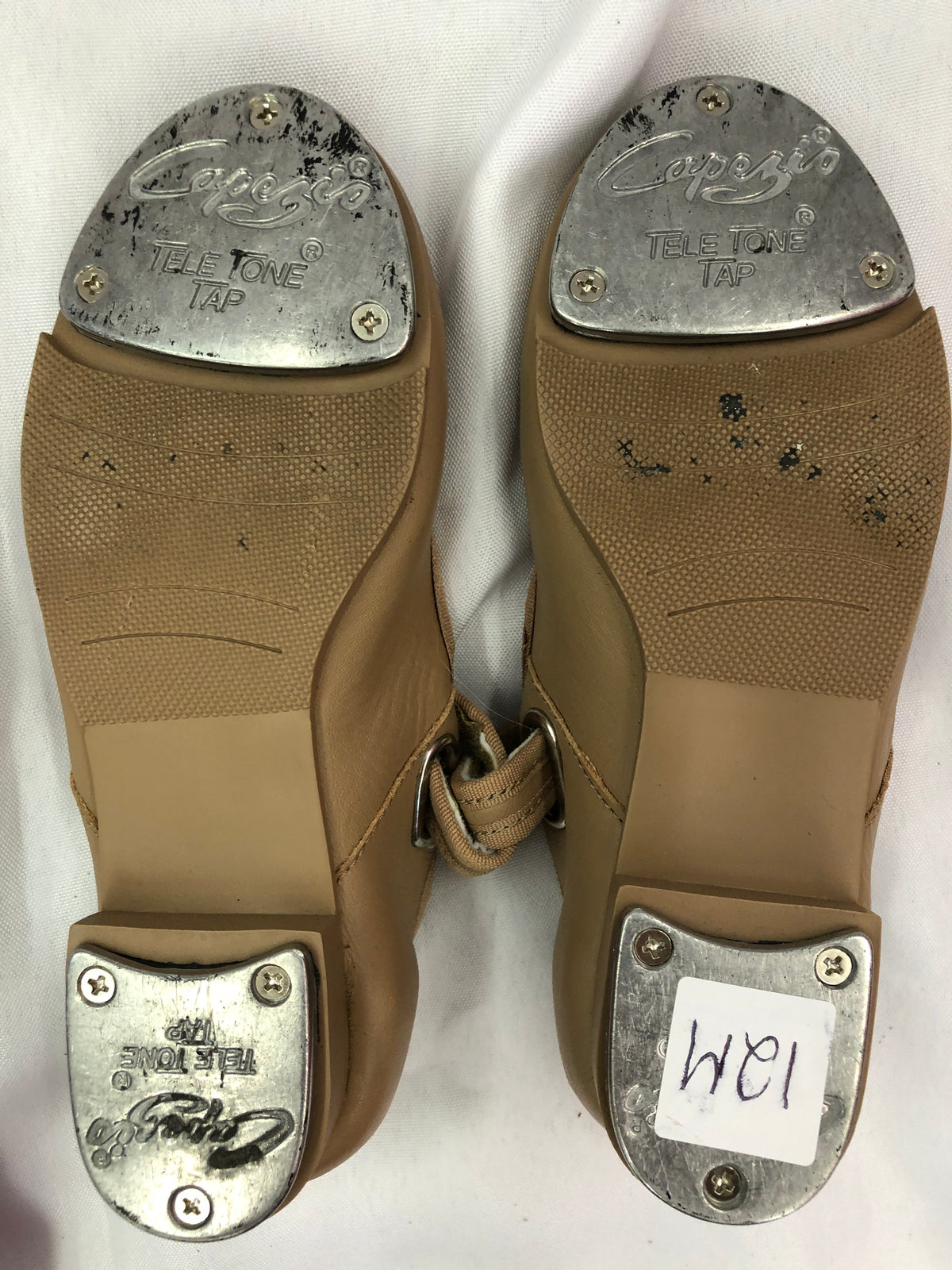 Pre-Owned Tap Shoes Capezio Child 12 Jane Leather Buckle Tan
