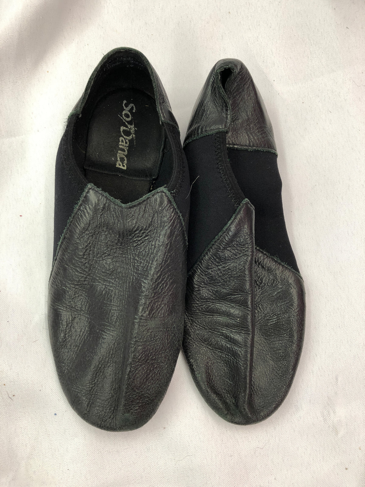 Pre-Owned Jazz Shoes So Danca 4.5M Youth JZ43 Black Pull On Leather Split Sole