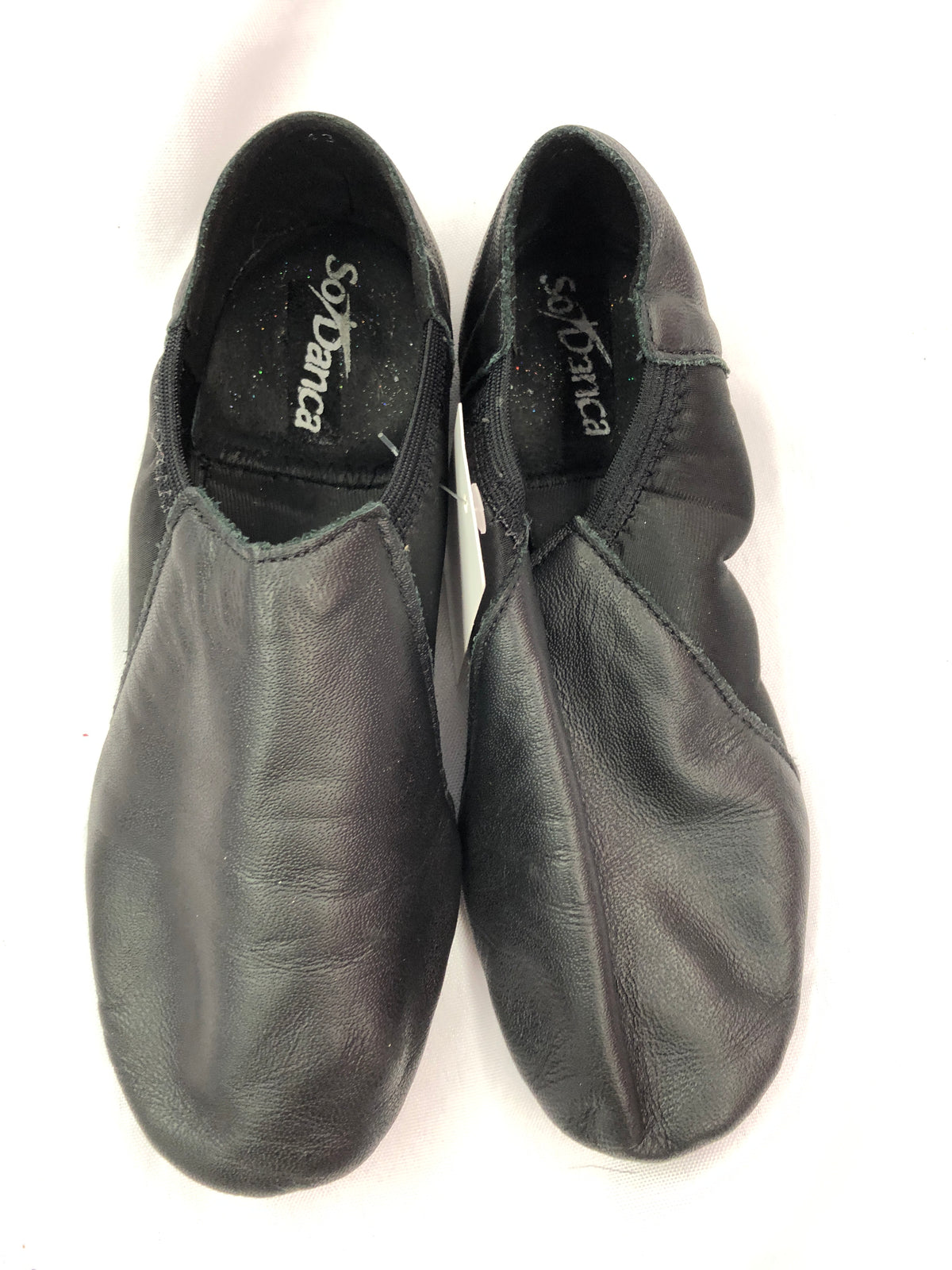 Pre-Owned Jazz Shoes So Danca 4M Youth JZ43 Black Pull On Leather Split Sole