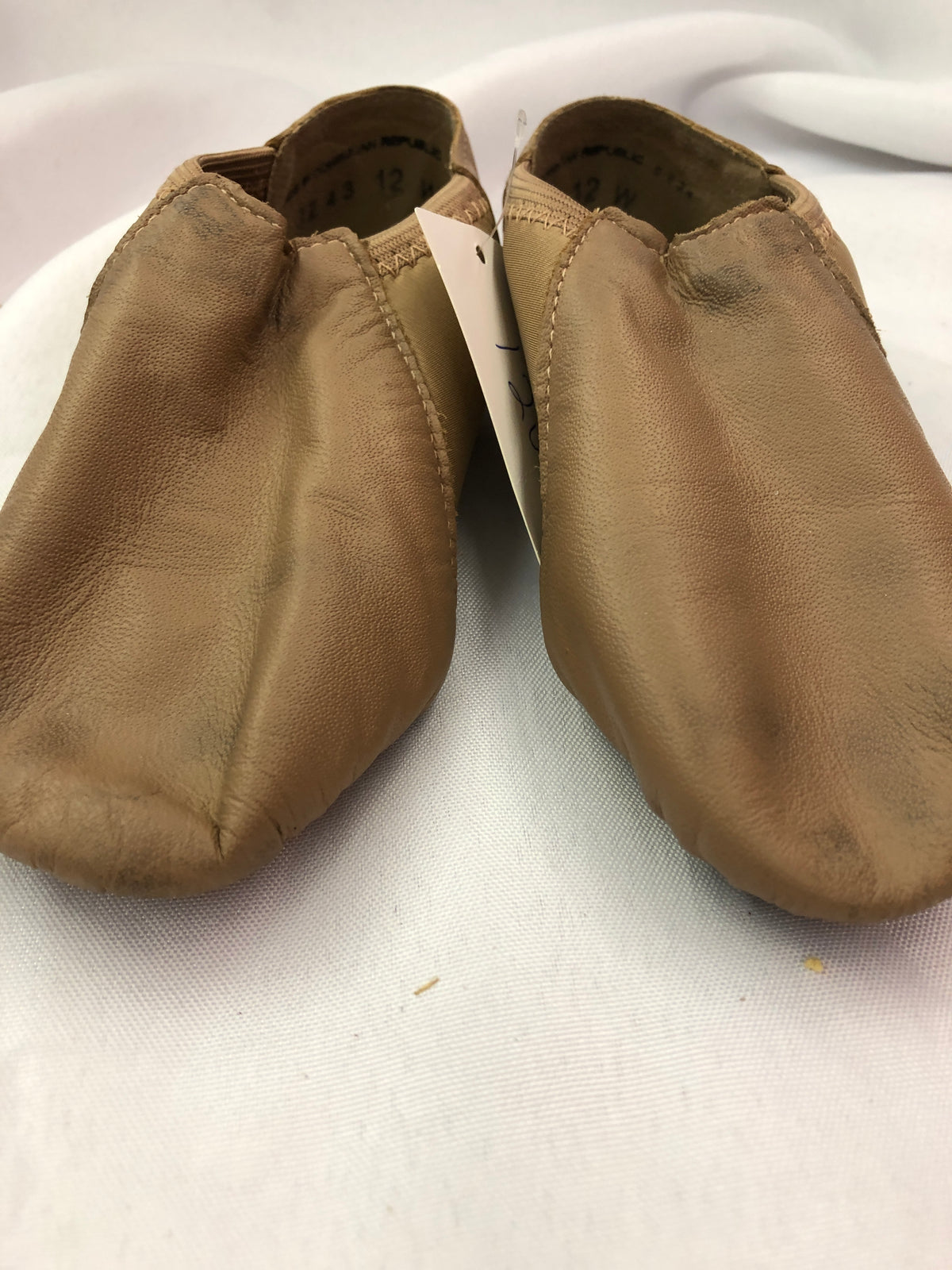 Pre-Owned Jazz Shoes So Danca 12W Child JZ43 Tan Pull On Leather Split Sole