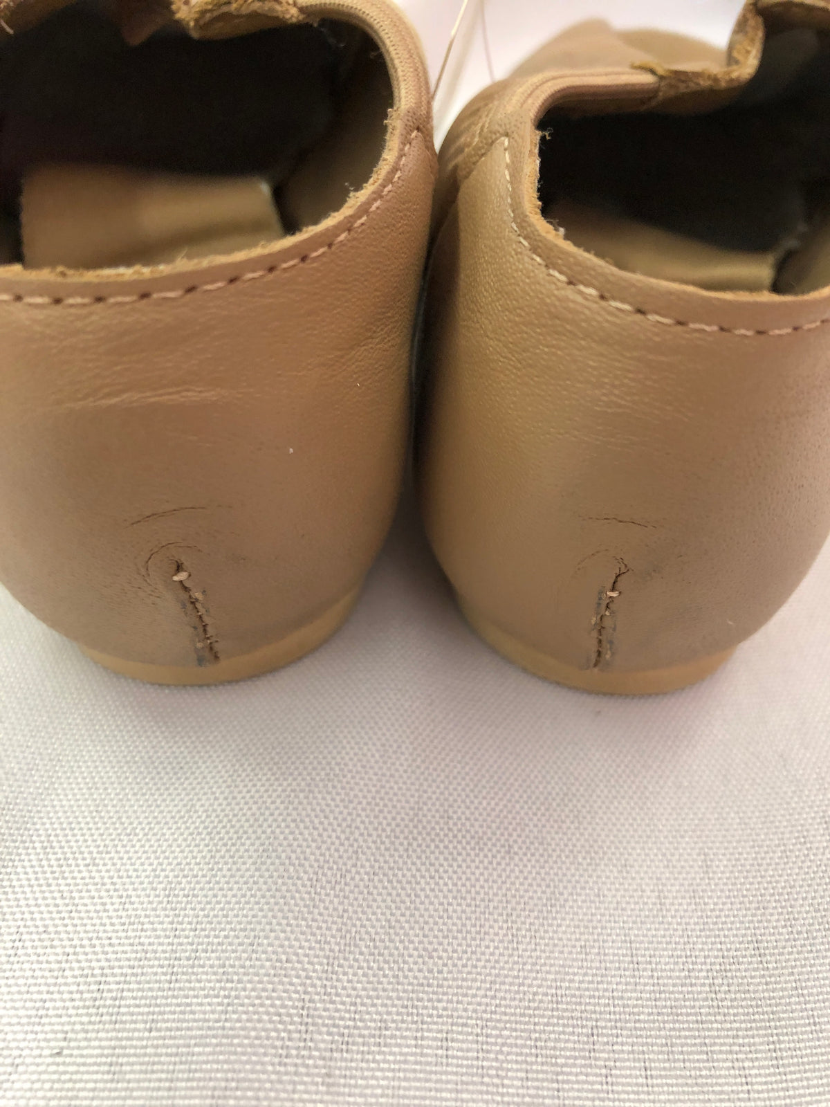 Pre-Owned Jazz Shoes So Danca 12W Child JZ43 Tan Pull On Leather Split Sole