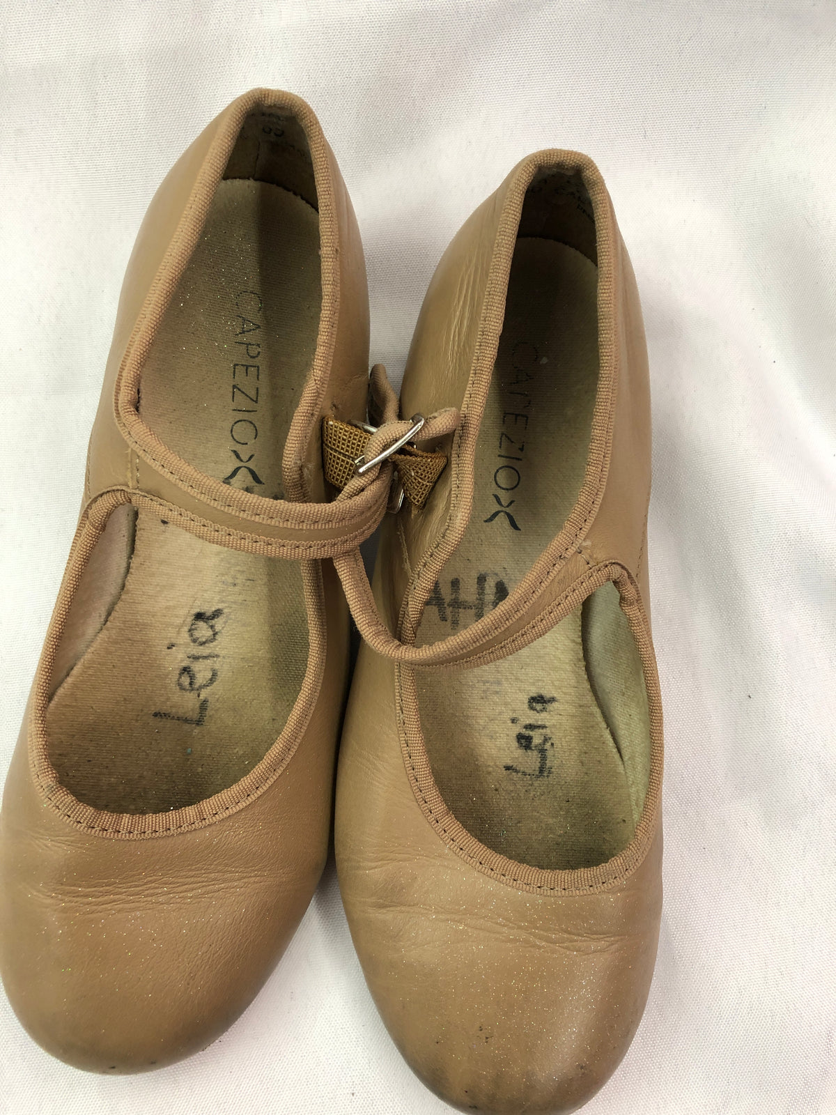 Dance Tap Shoes Capezio Child 4.5M Mary Jane Leather Buckle Student