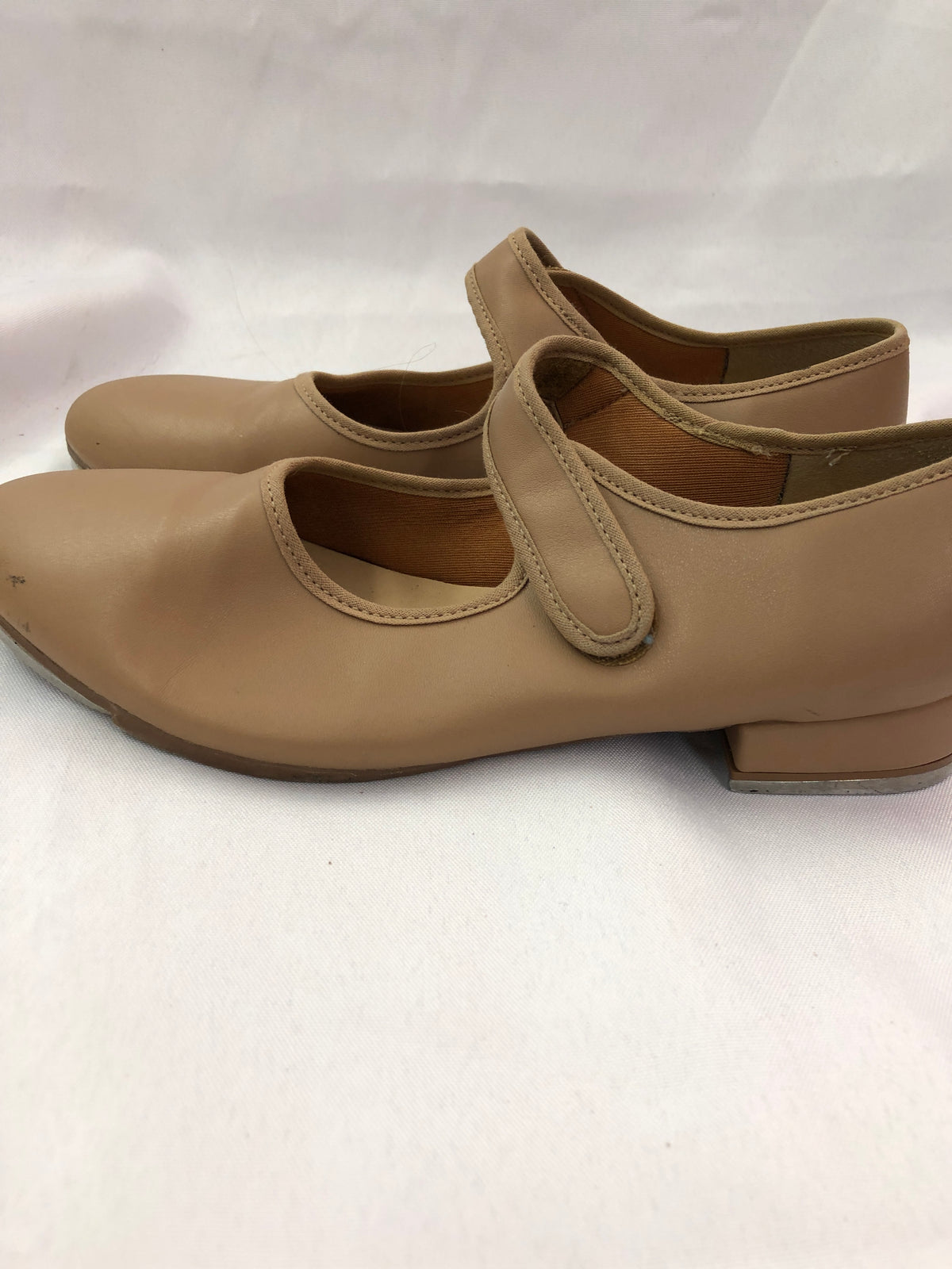 Dance Tap Shoes Adult 7M Tan So Danca TA38 Mary Jane Leather Loop Strap