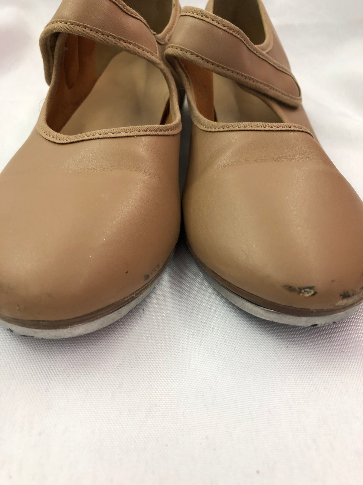 Dance Tap Shoes Adult 7M Tan So Danca TA38 Mary Jane Leather Loop Strap