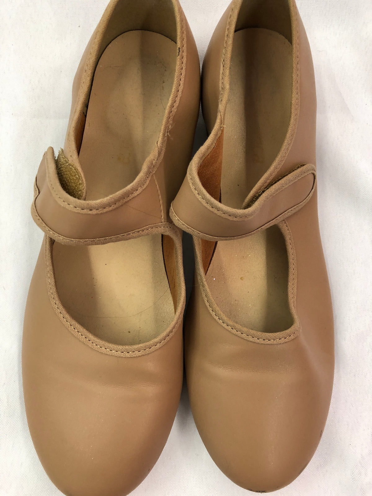 Dance Tap Shoes Adult 7M Tan So Danca TA38 Mary Jane Leather Loop Strap