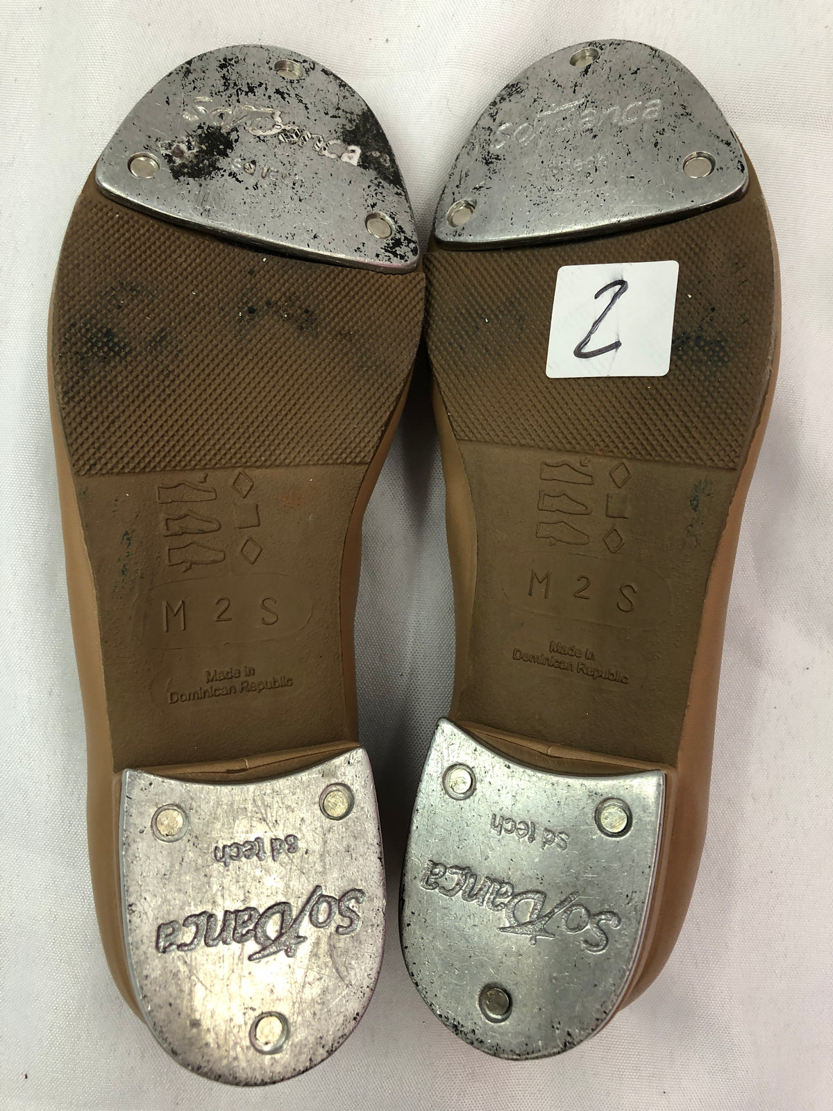 Pre-Owned Tap Shoes SoDanca Child 2M Tan Tyette TA35