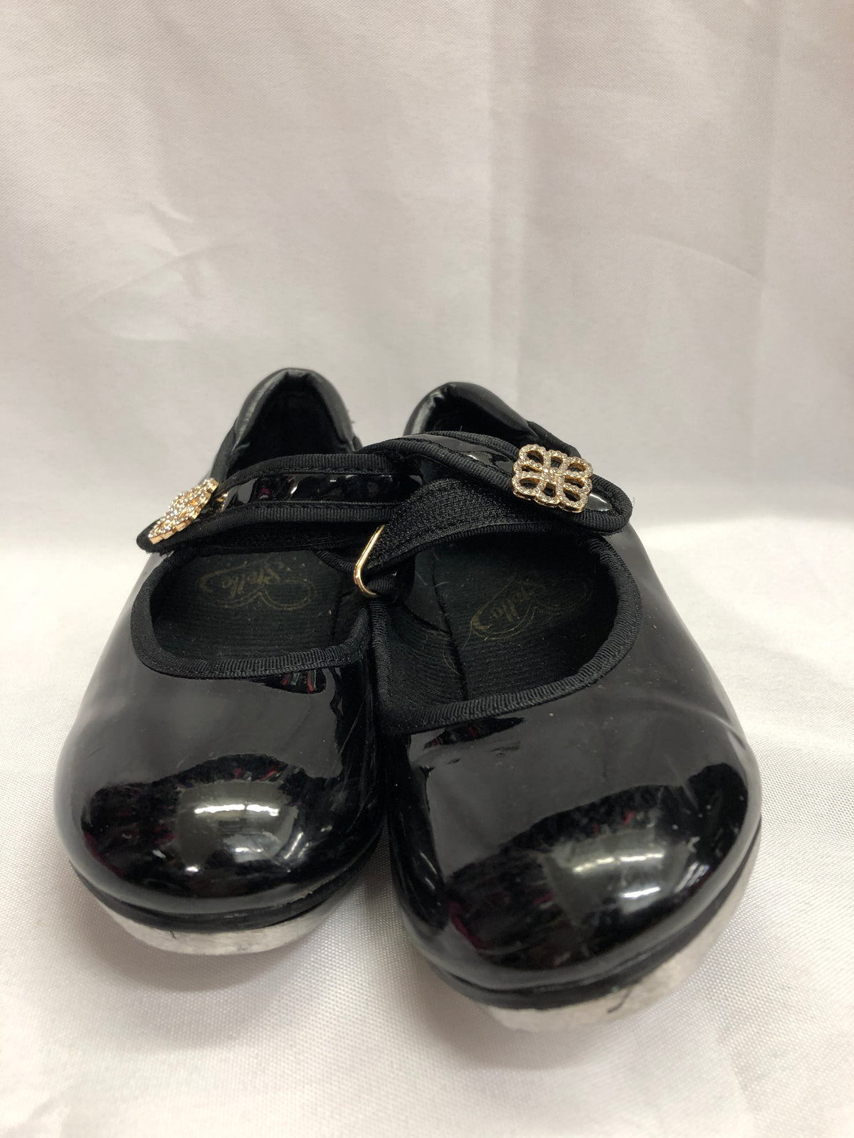 Pre-Owned Dance Tap Shoes Stelle Child 12M Mary Jane easy Strap Black