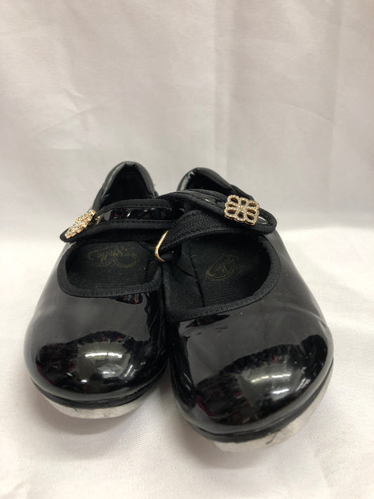 Pre-Owned Dance Tap Shoes Stelle Child 12M Mary Jane easy Strap Black