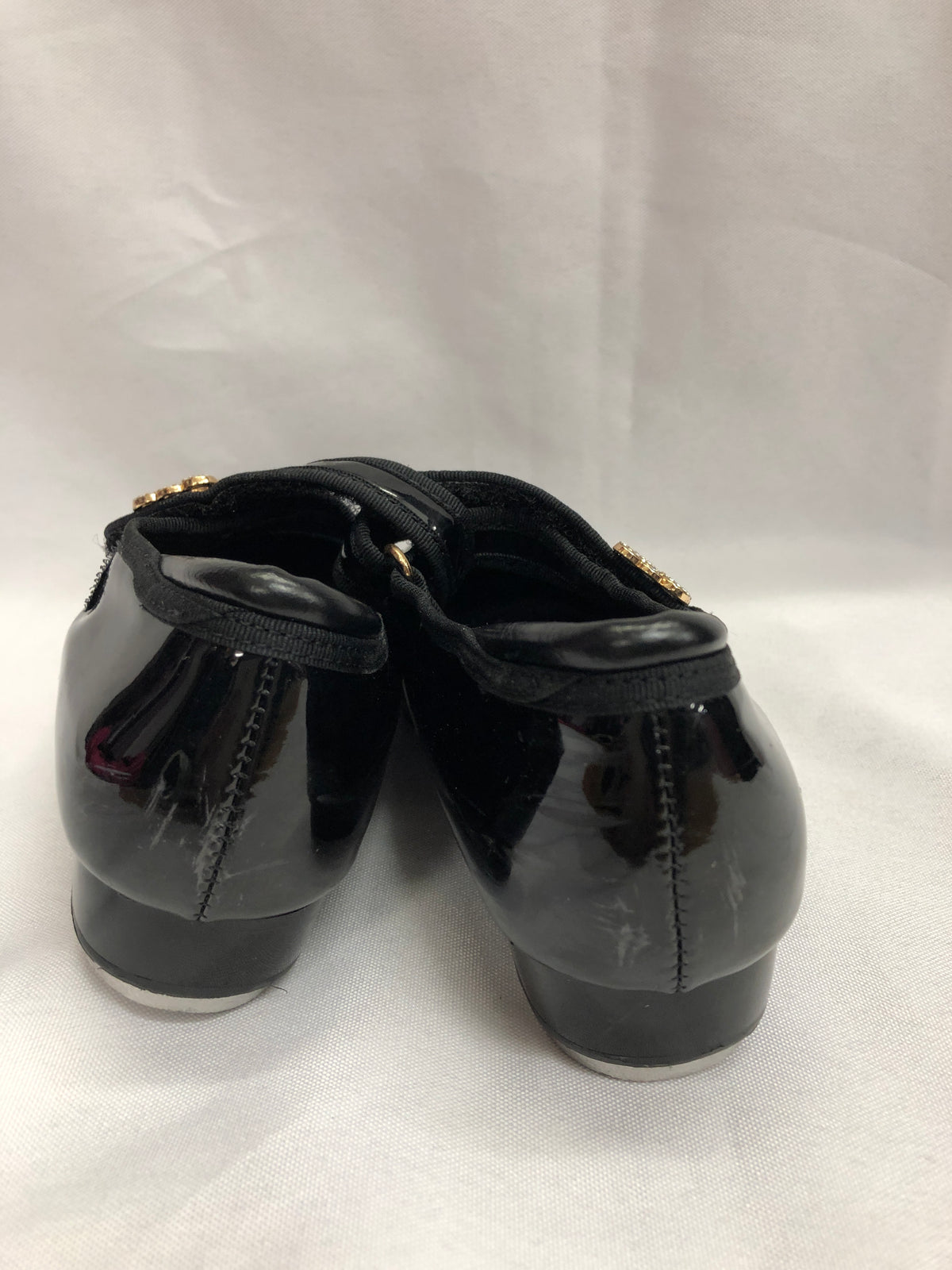 Pre-Owned Dance Tap Shoes Stelle Child 12M Mary Jane easy Strap Black