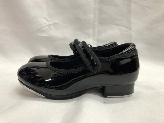 Pre-Owned Dance Tap Shoes Stelle Child 10M Mary Jane easy Strap Black