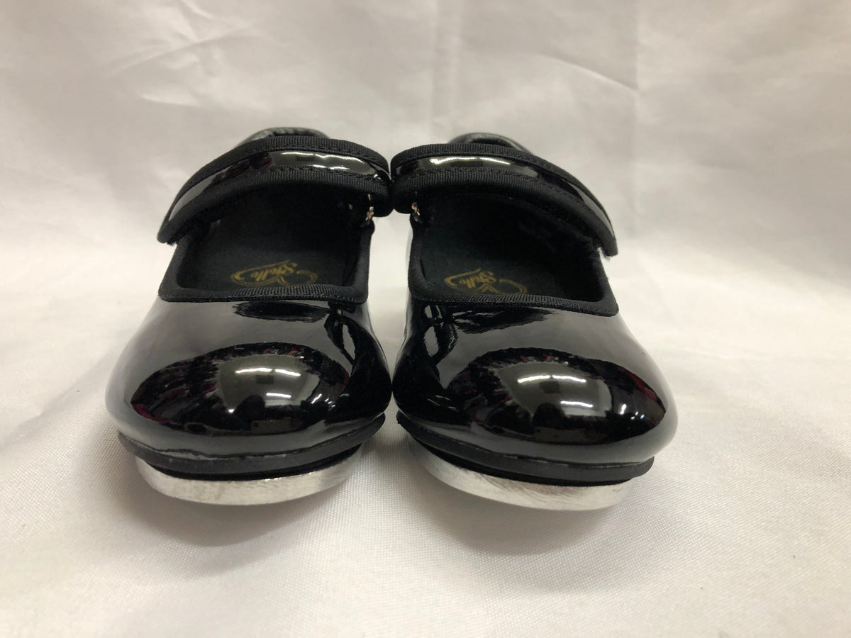 Pre-Owned Dance Tap Shoes Stelle Child 10M Mary Jane easy Strap Black