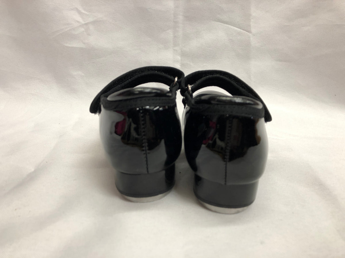 Pre-Owned Dance Tap Shoes Stelle Child 10M Mary Jane easy Strap Black