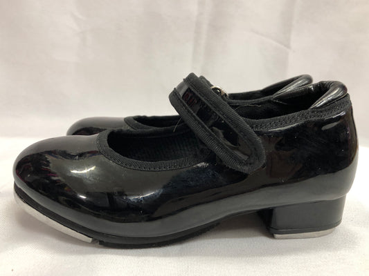 Pre-Owned Dance Tap Shoes Stelle Child 9M Mary Jane easy Strap Black