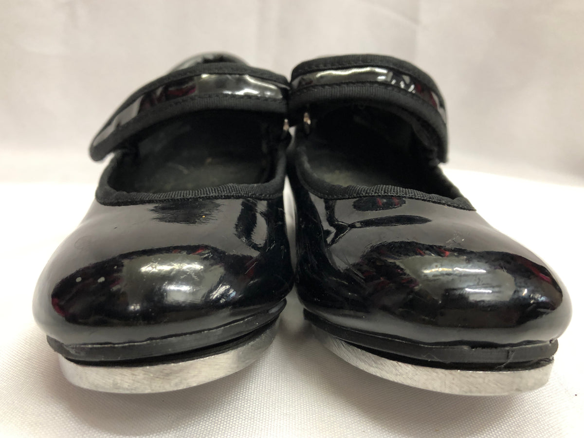 Pre-Owned Dance Tap Shoes Stelle Child 9M Mary Jane easy Strap Black
