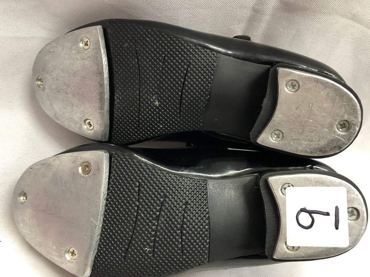 Pre-Owned Dance Tap Shoes Stelle Child 9M Mary Jane easy Strap Black