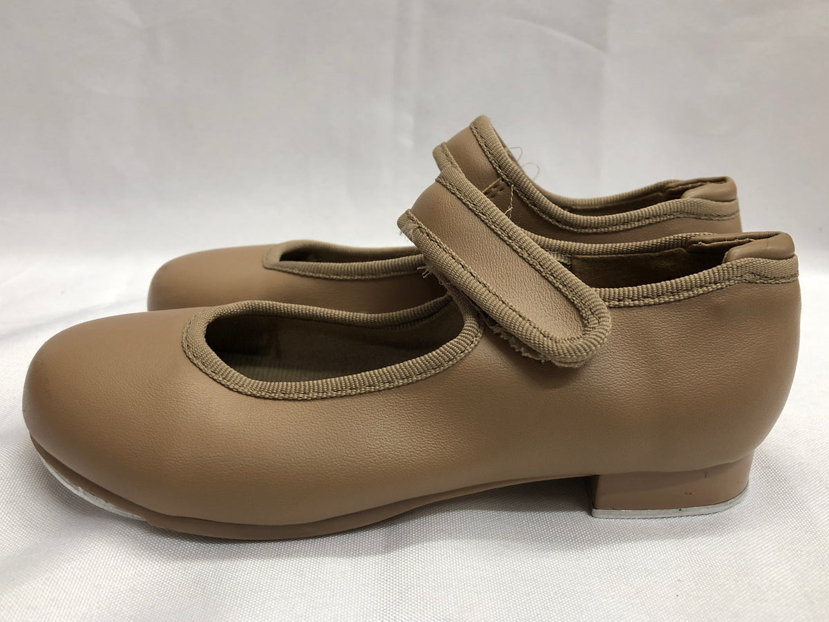 Pre-Owned Tap Shoes Danshuz 534 Child 12M Tan Mary Jane Easy Strap