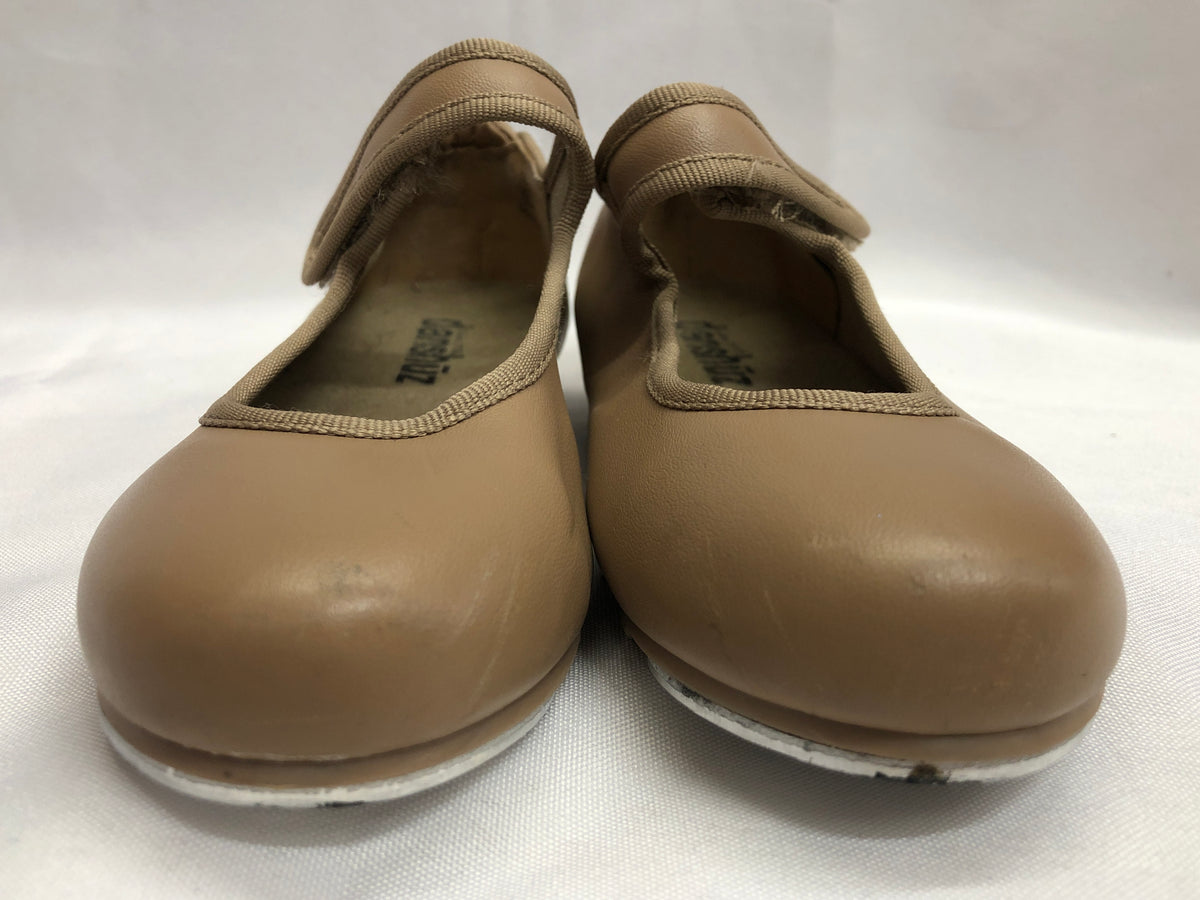 Pre-Owned Tap Shoes Danshuz 534 Child 12M Tan Mary Jane Easy Strap