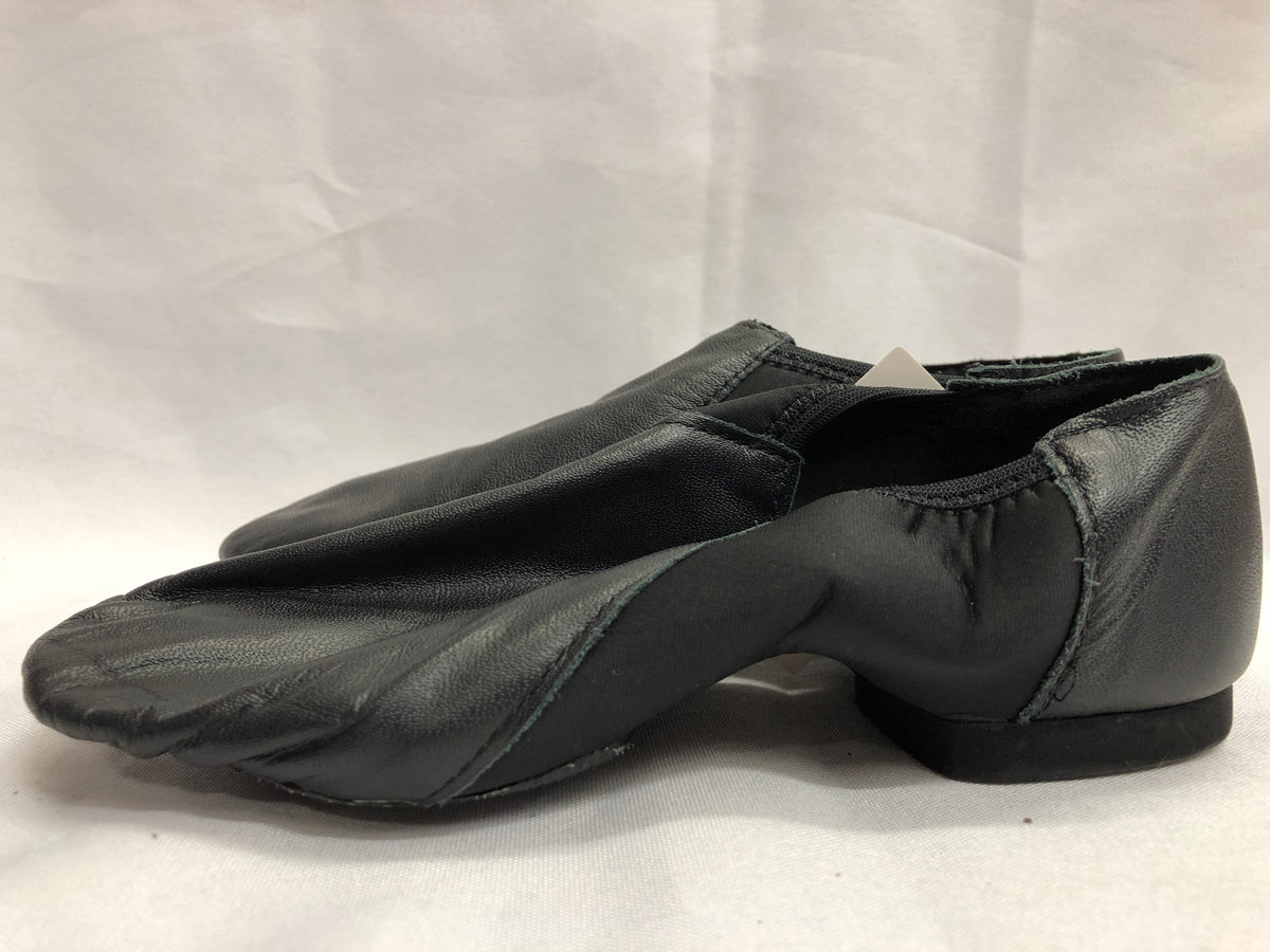 Pre-Owned Jazz Shoes So Danca 3.5M Child JZ43 Black Pull On Leather Split Sole