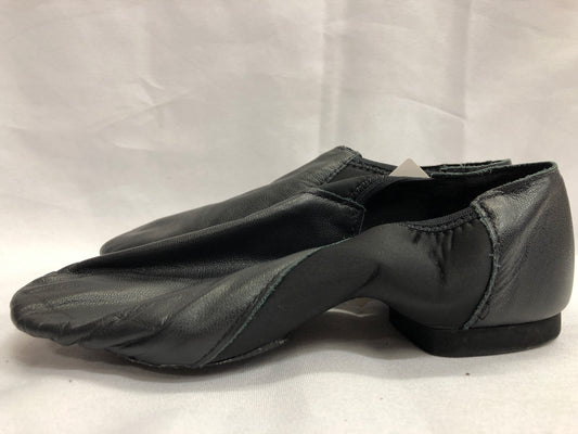 Pre-Owned Jazz Shoes So Danca 3.5M Child JZ43 Black Pull On Leather Split Sole