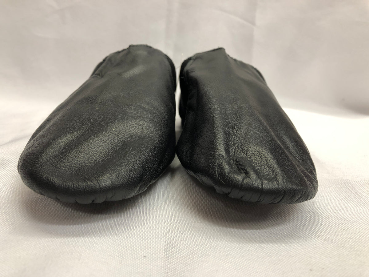 Pre-Owned Jazz Shoes So Danca 3.5M Child JZ43 Black Pull On Leather Split Sole