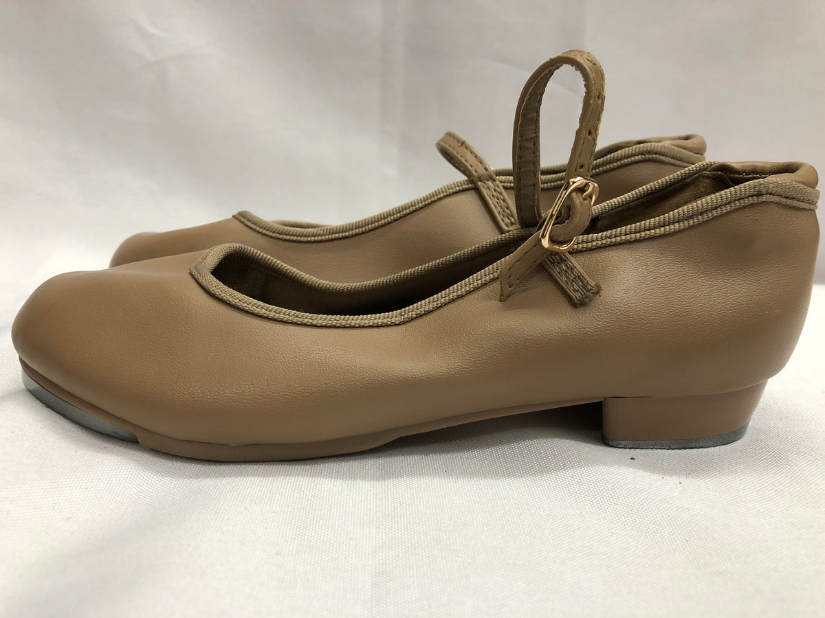 Pre-Owned Tap Shoes Danshuz 752 Child 2M Tan Mary Jane Buckle