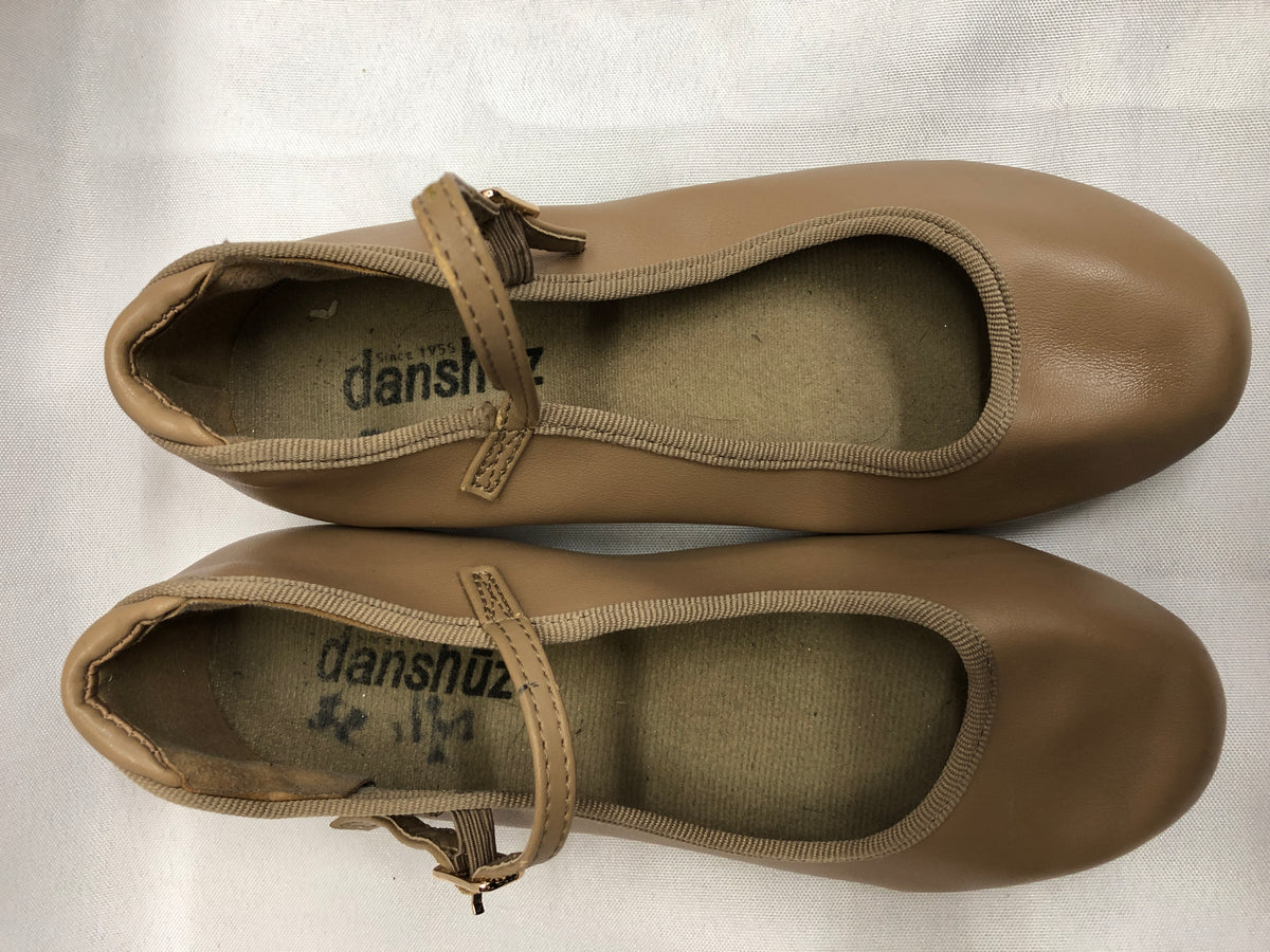 Pre-Owned Tap Shoes Danshuz 752 Child 2M Tan Mary Jane Buckle