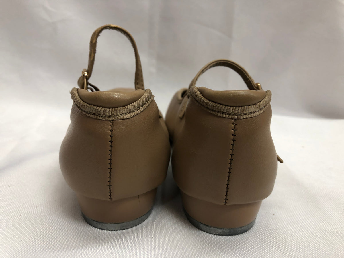 Pre-Owned Tap Shoes Danshuz 752 Child 2M Tan Mary Jane Buckle