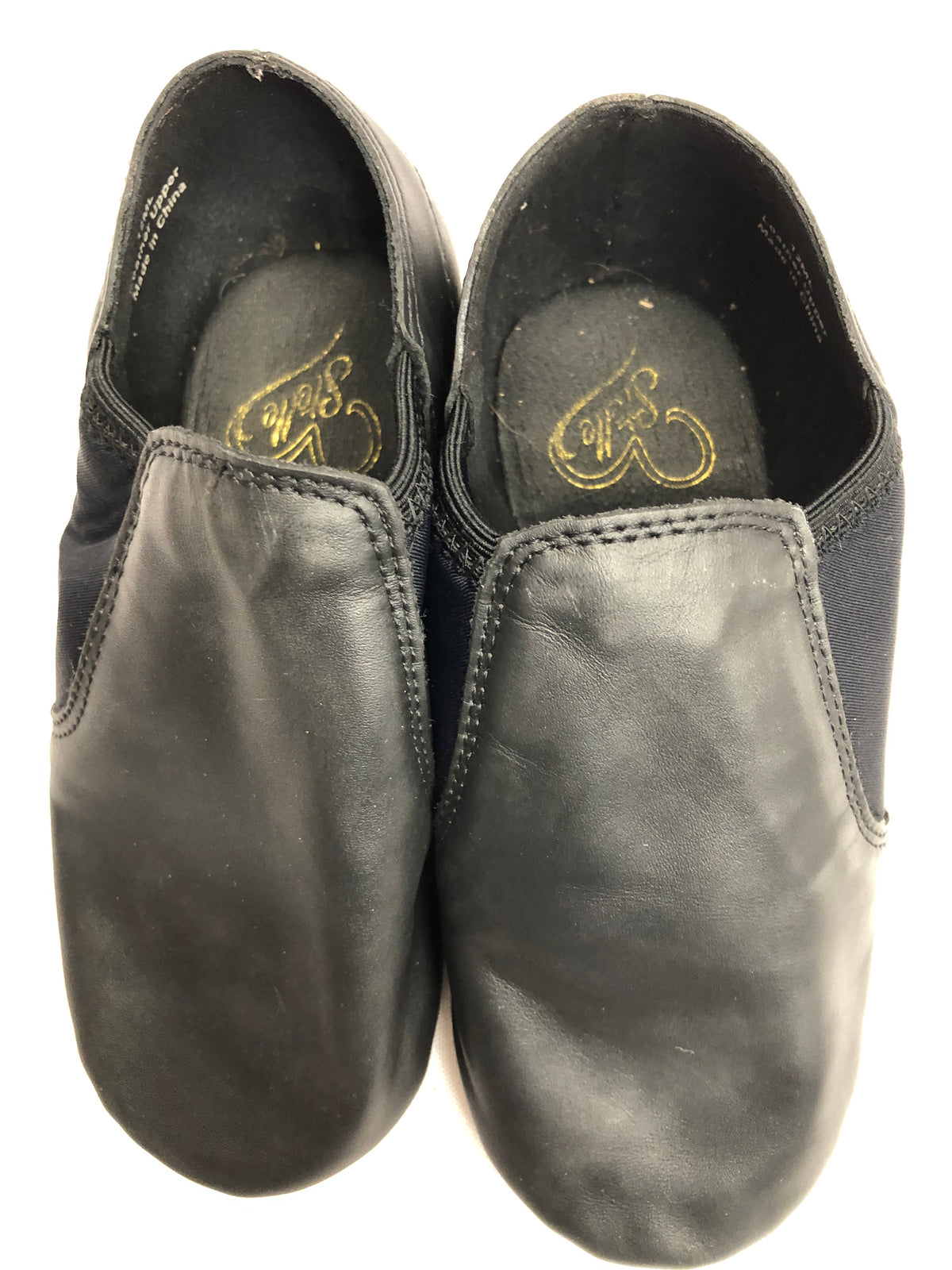 Pre-Owned Jazz Shoes Stelle Child 12M Black Leather Slip On