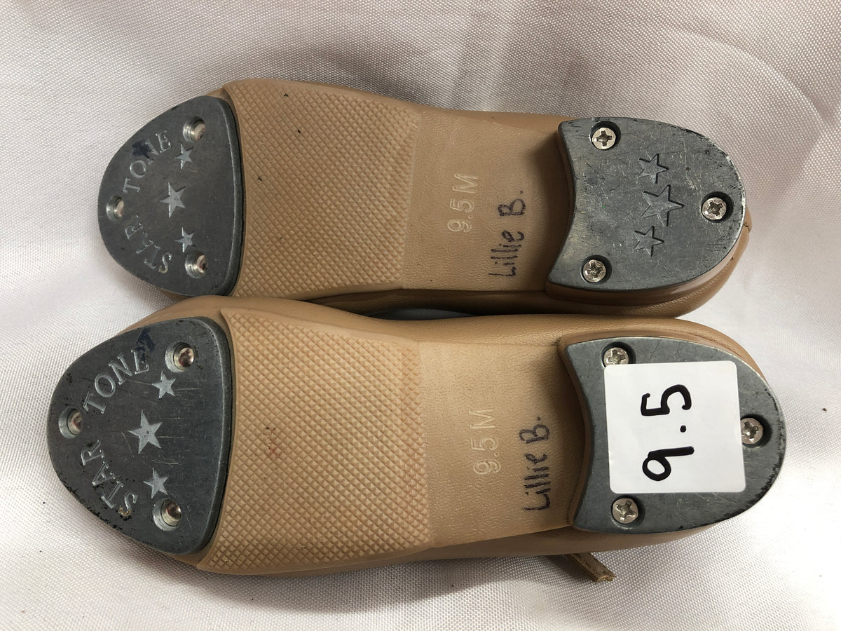 Pre-Owned Tap Shoes Dancing Fair Child 9.5M Mary Jane Leather Buckle