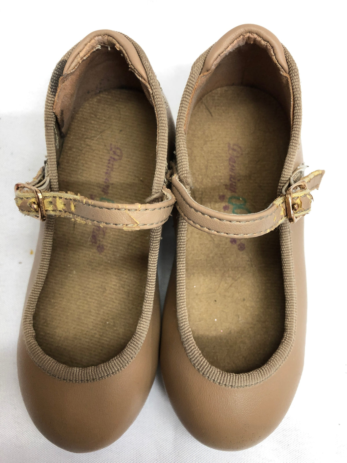 Pre-Owned Tap Shoes Dancing Fair Child 7M Mary Jane Leather Buckle
