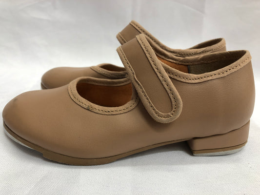 Dance Tan Tap Shoes SoDanca TA37 Child 9.5M Mary Jane Leather Loop Strap